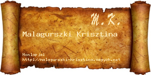 Malagurszki Krisztina névjegykártya